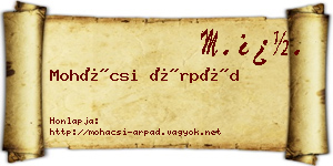 Mohácsi Árpád névjegykártya